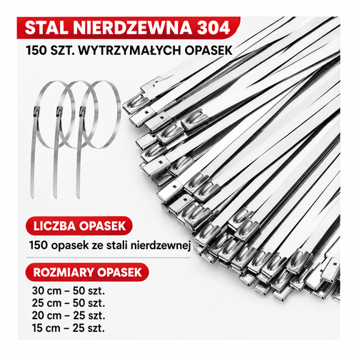 Kuangmi™ – Naciągarka do opasek stalowych + 150 opasek (zestaw Pro)