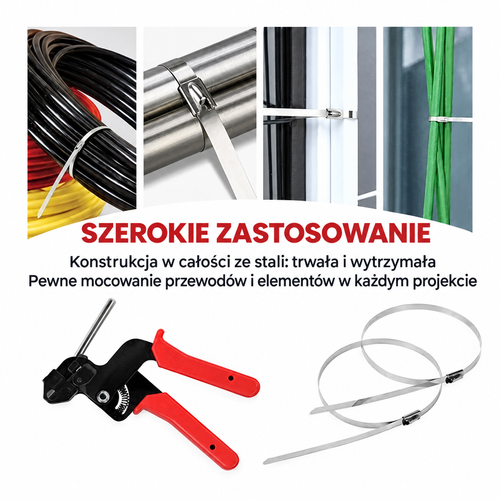 Kuangmi™ – Naciągarka do opasek stalowych + 150 opasek (zestaw Pro)